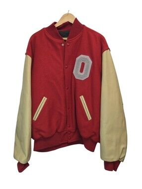 Vintage Ohio State Varsity Letter Red Jacket Holloway Made In USA Size 2XL